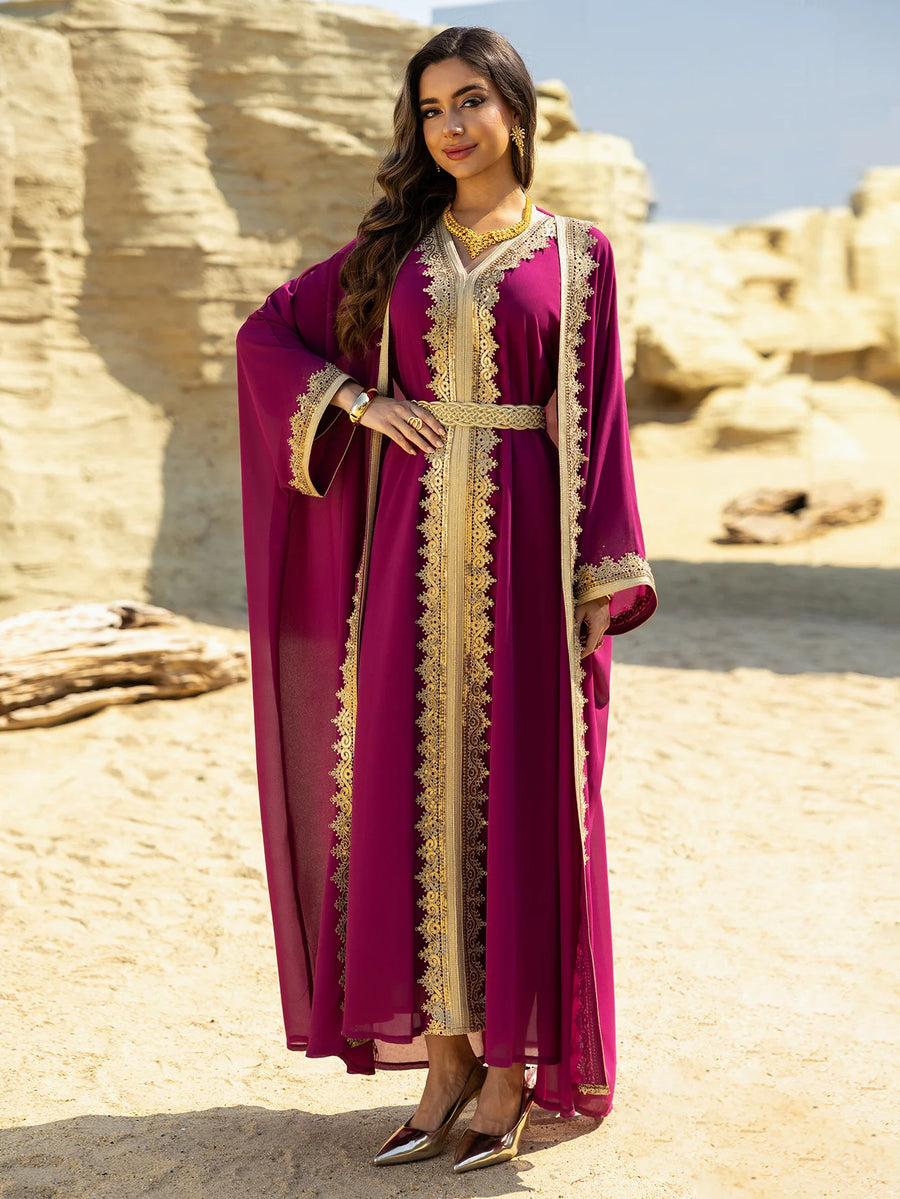 Eid Grace – 2-Piece Lace-Up Cardigan Set for the Muslim Woman