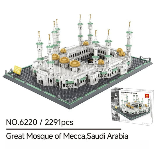 Creative Great Mosque of Mecca,Saudi Arabia Building Blocks Architecture Construction Bricks Toy Good Gift for Friends