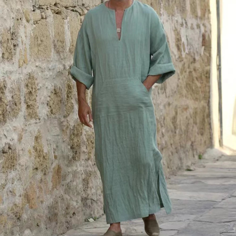 Short Sleeve Solid Color Men Muslim Islamic Kaftan Robe Jubba Thobe Kaftan Muslim Robe Casual Dubai Saudi Arabia Abaya Robes 5XL