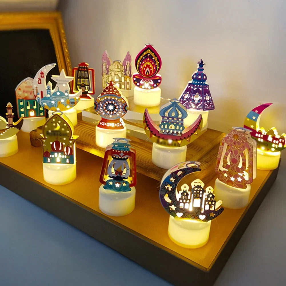 1Pc Home Eid Al Adha Al-Fitr Islam Middle East Muslim Party Decoration Candle Light 2026 Eid Mubarak Decor Ramadan Decoration