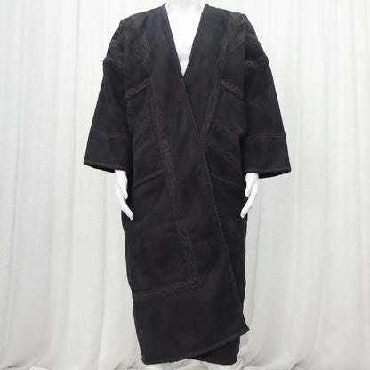 Wholesale Men's Scalp Abaya Men Winter Fur Thicken Suede Men's Robe Cardigan Bisht Muslim Coat Fleece Warm Islam Clothing