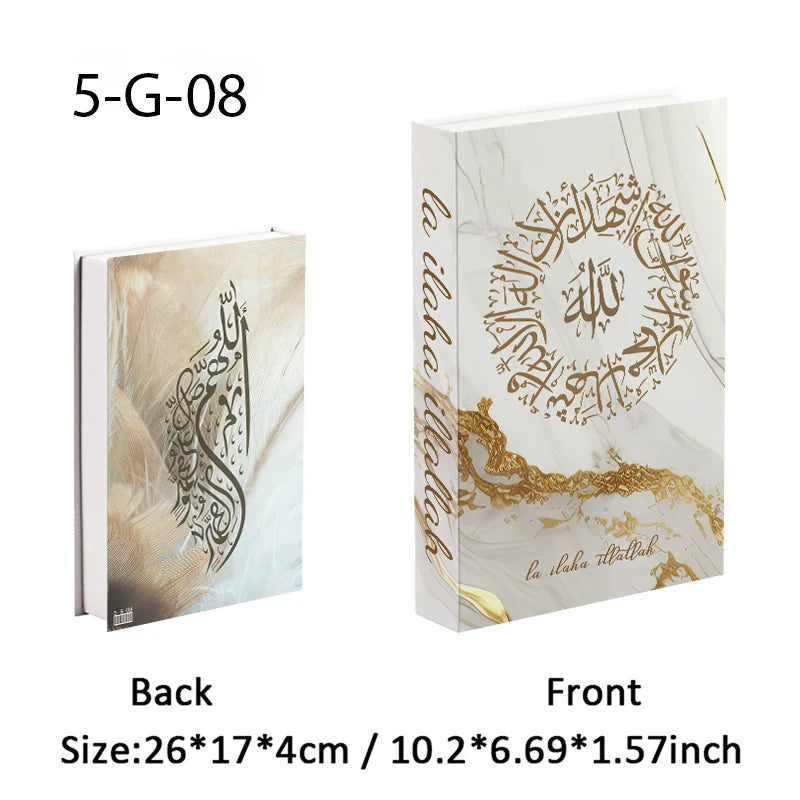 Islamic Kaaba Mosque Luxe Fake Book Storage Box Home Interior Decoration Decorative Books Coffee Table Bedroom Living Room Decor