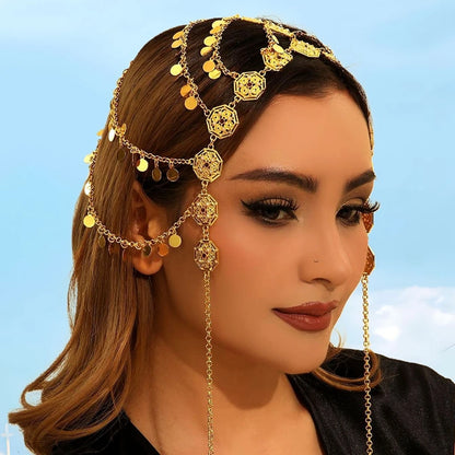 Crown of the East – Gold Coin Headdress for the Arab Bride in America
