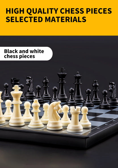 Portable Special Magnetic Chess Backgammon Checkers Set Big Board Draughts Entertainment Christmas Travel Games Aldult Kids Gift