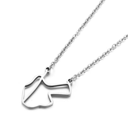Jordan Map Outline Pendant – Gold-Tone Country Necklace for Men & Women