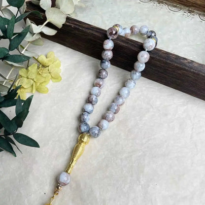 10mm 33 Beads Tassel Glass Muslim Prayer Beads Tasbih Islamic Tasbeeh Charm Bracelet Allah Mohammed Ramadan Arabic Jewelry Gifts
