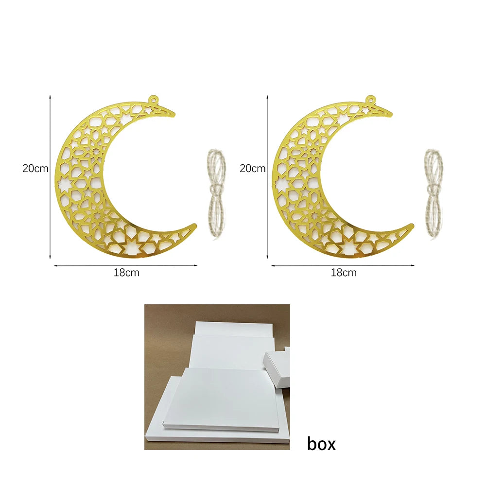 Eid Mubarak Hanging Decoration Acrylic Ramadan Moon Star Lantern Pendant Eid Mubarak Decoration 2026 Eid Party Ornament for Home