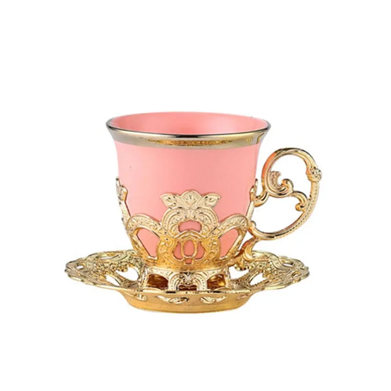 Gilded Finjan – Golden Border Turkish Coffee Cups with Saucers