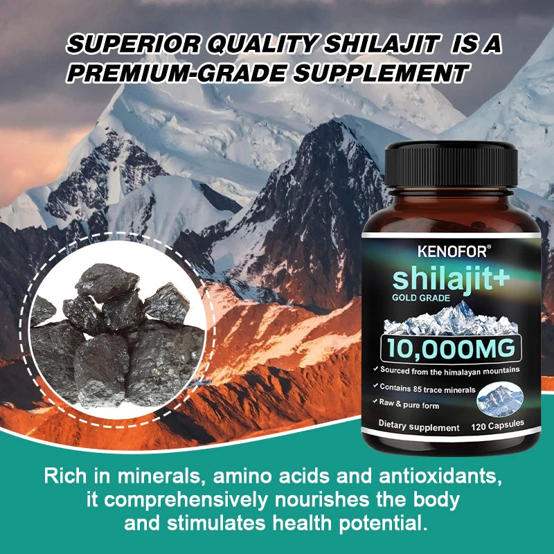 Himalayan Original and Pure Shilajit Capsules, Rich in Natural Fulvic Acid and 85+ Trace Minerals, Gluten Free Supplement