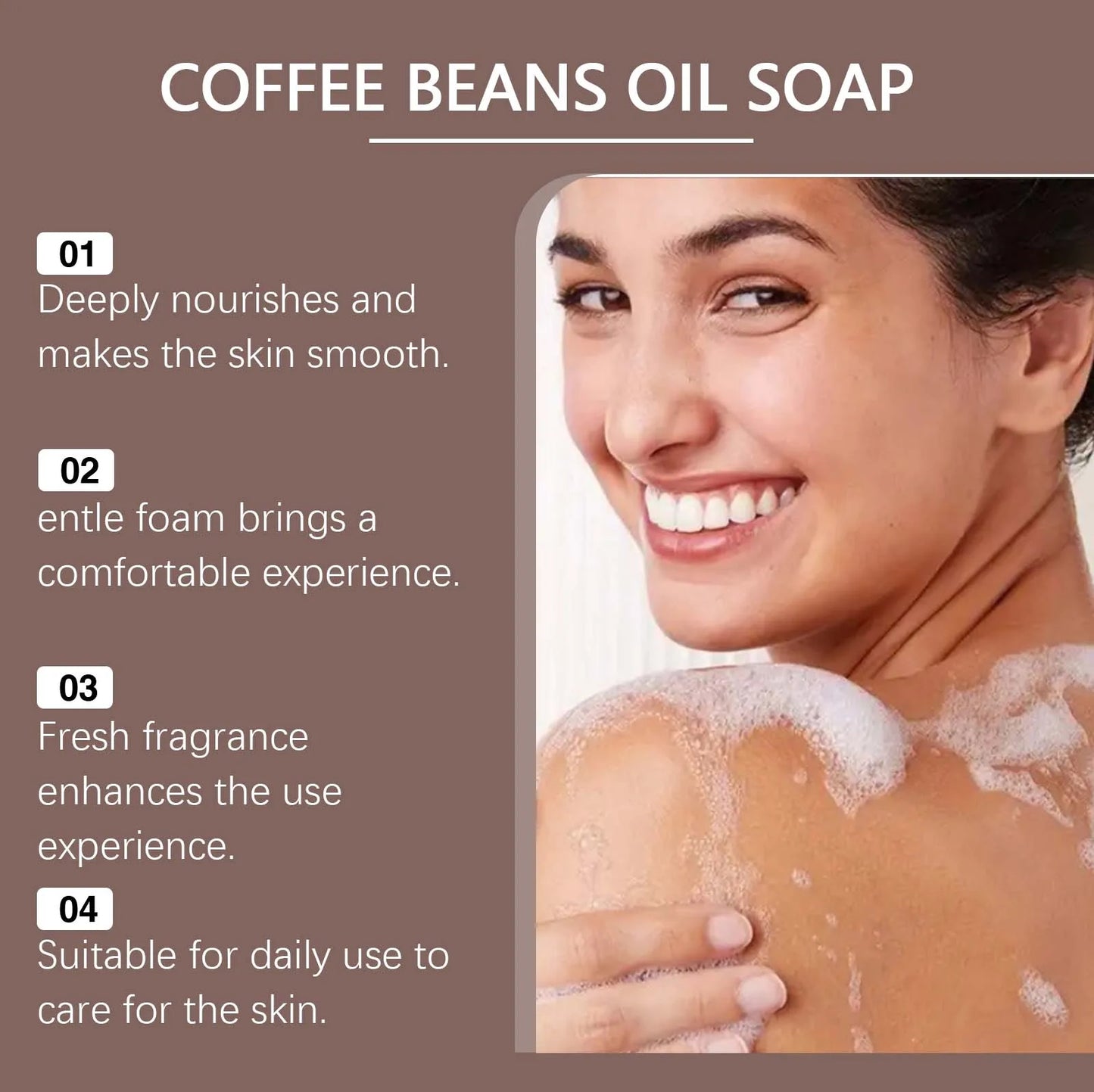 Coffee Skin-Nourishing Essential Oil Soap: Moisturizing, Water-Locking, Soothing for Sensitive Skin, with Rich & Dense Lather an
