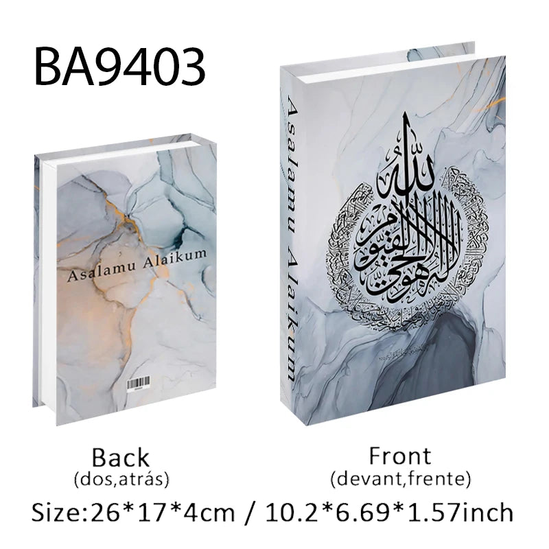 Islamic Ramadan Luxury Fake Book Storage Box Decorative Books Kaaba Mosque Muslims Arch Moroccan Coffee Table Shelf Home Decor