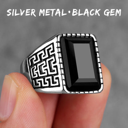 Stainless Steel Mens Rings Gold Silver Color Red Blue Rhinestone Simple Luxury for Male Boy Jewelry Creativity Gift Wholesale