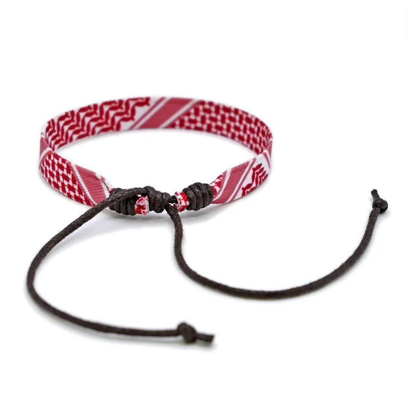 Arabic Scarf Woven Bracelet – Handmade Ethnic Ribbon Jewelry for Men & Women