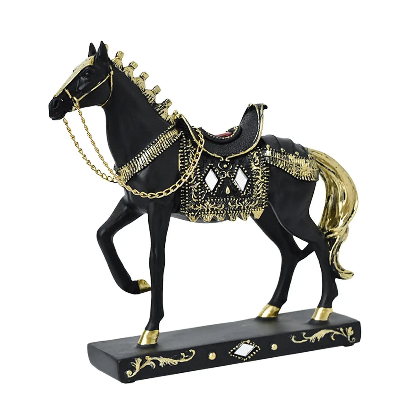 Horse Statue Decorative Resin Horse Sculpture for Bookcase Furniture Bedroom