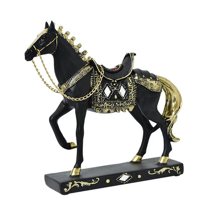 Horse Statue Decorative Resin Horse Sculpture for Bookcase Furniture Bedroom