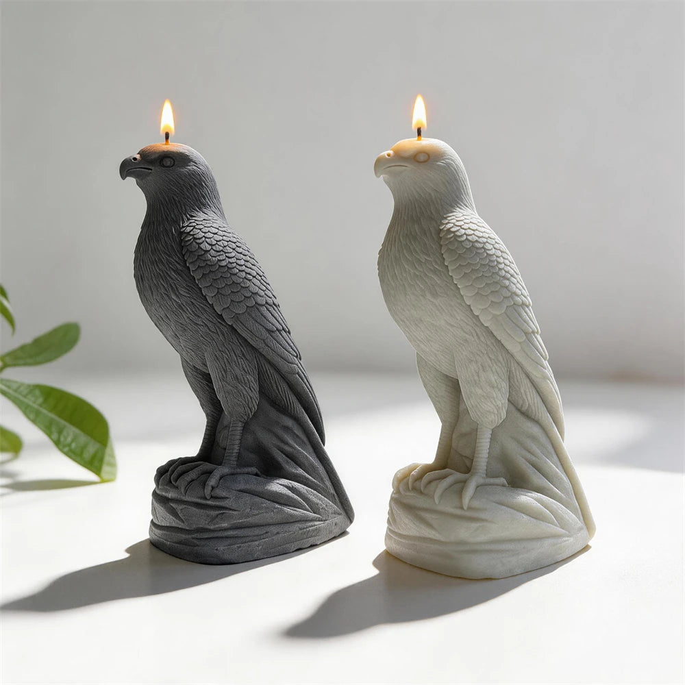 21CM Arabic Falcon Figurine Silicone Mold Home Decor Arabian Falcon Statue Soy Wax Candle Mold Animal Resin Plaster Mould