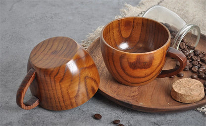 Handmade Spruce Wood Cups – Natural Big Belly Mug for Tea, Coffee & Milk