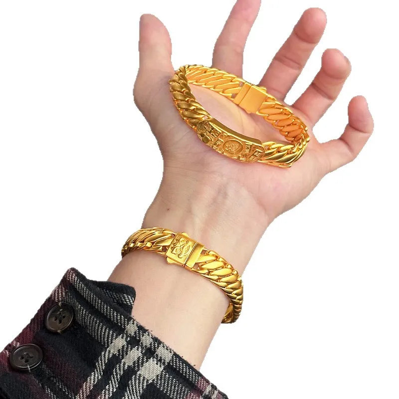 Luxury 24K 9999 Pure Gold real gold Jiyan Brand Men's and Women's Bracelet
