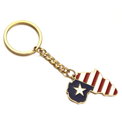 Africa Map Keychain – Stainless Steel Hip-Hop Jewelry, Morocco to South Africa