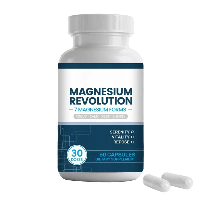 Magnesium Supplement Capsules for Support Enhance Vitality, Provide Energy Dietary Supplementation 60 Capsules