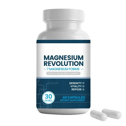 Magnesium Supplement Capsules for Support Enhance Vitality, Provide Energy Dietary Supplementation 60 Capsules
