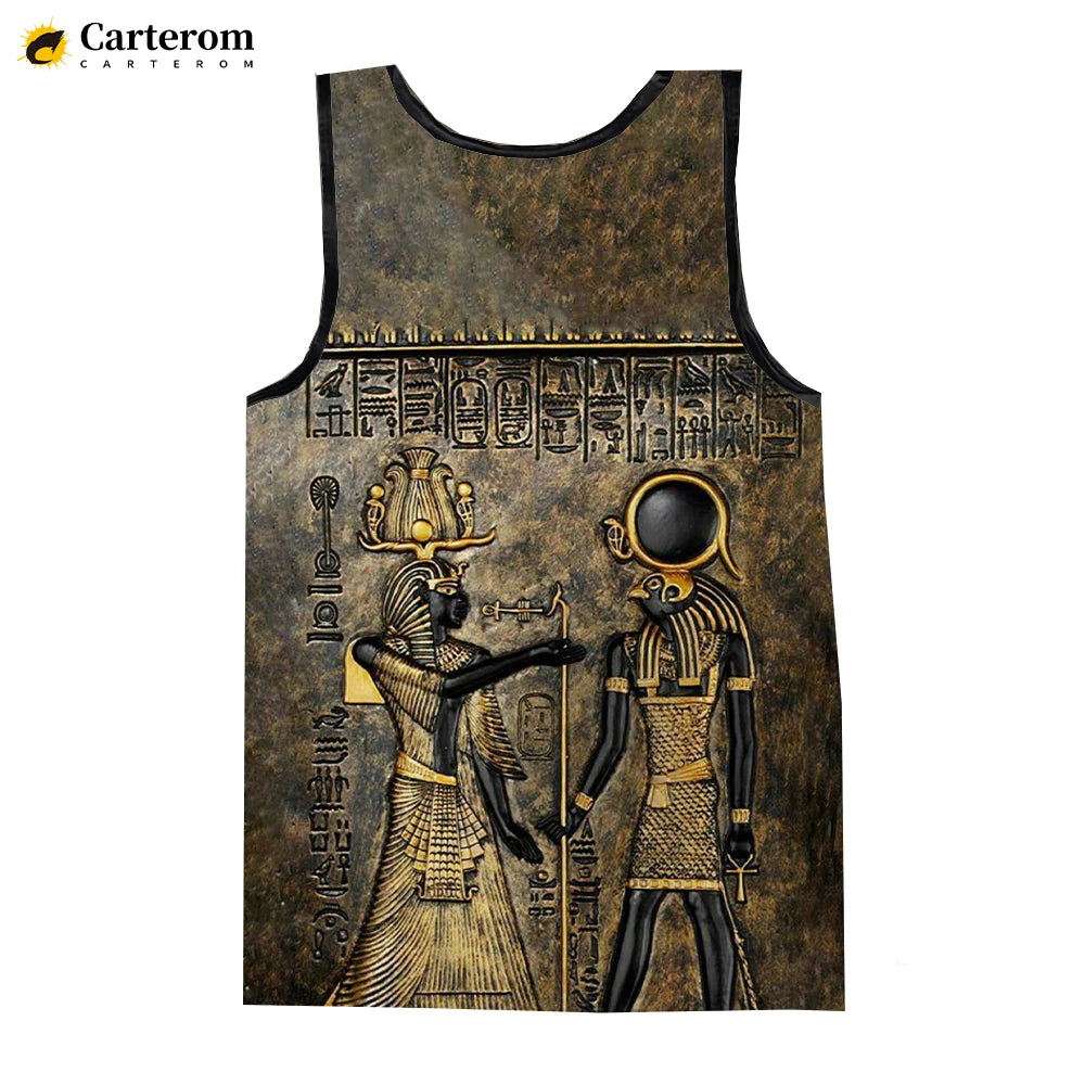 Egyptian God Pharaoh Tank Top – Men's Sleeveless Harajuku Oversized Streetwear