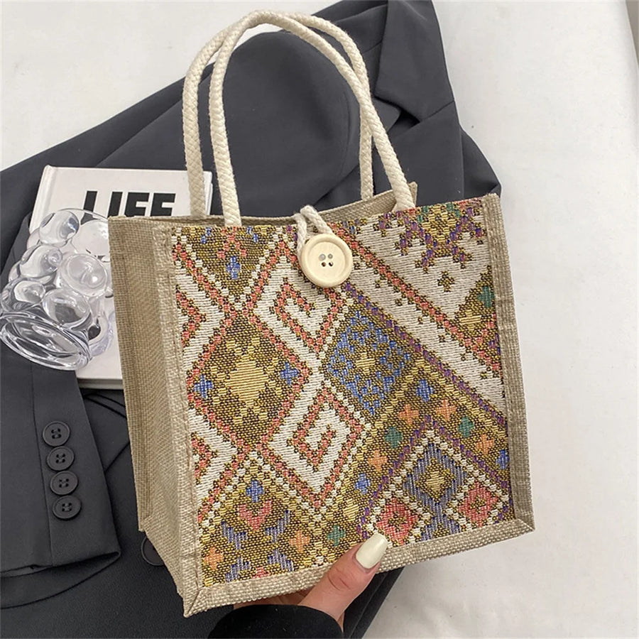 The Linen Garden – Flower Pattern Designer Tote for the Woman on the Move
