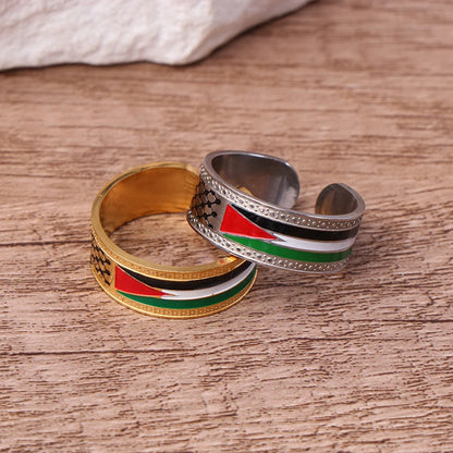 Luxurious and Exclusive Arab National Style Palestinian Scarf Kufiya Ring; Ideal Jewelry Gift for Modern Men and Women