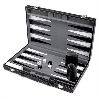 Classic Board Game with Leather Case Folding Board,Gift Package,Portable Travel Strategy Backgammon Game Set for Adults HYP