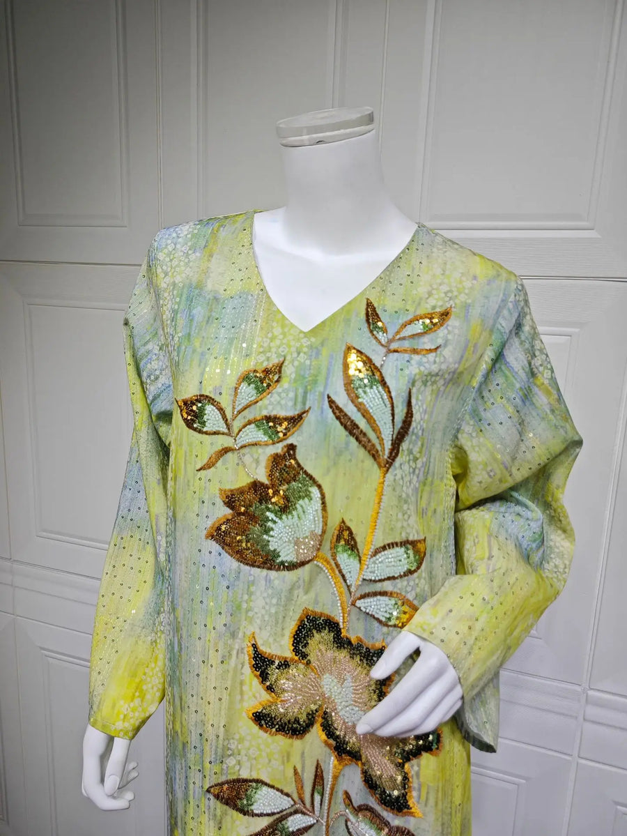 Flowers of Light – The Sequined Eid Djellaba for the Muslim Woman in America