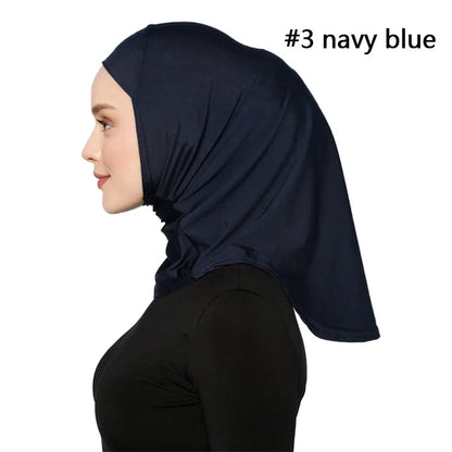 Islamic Modal Blue SPORT Hijab Abaya Hijabs For Woman Abayas Jersey Head Scarf Muslim Dress Women Turbans Instant Satin Turban