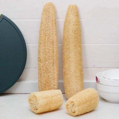 Natural Bath Loofah Exfoliating Body Sponge with Rope Loofah Scrubber for Skin Care Spa Shower Body Bath Brush Kitchen Cleaning