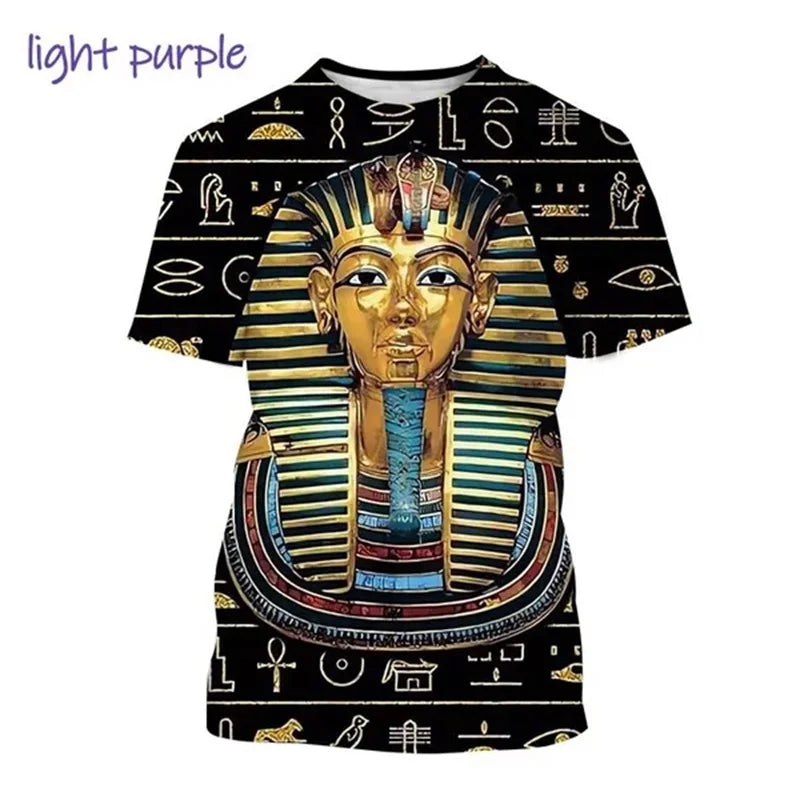 Horus Eye & Pharaoh 3D T-Shirt – Unisex Egyptian Streetwear Summer Tee
