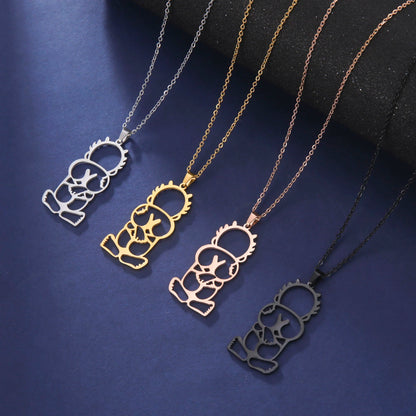 LIKGREAT Fashion Jewelry Handala Hanzala Palestine Stainless Steel Necklace Boy Pendant Chain Necklace Gift for Women Men New
