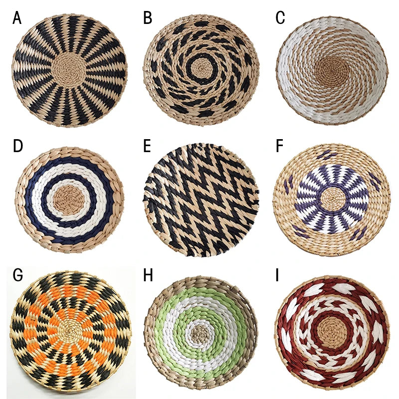 The Woven Plate – Straw Round Wall Tray & Fruit Basket