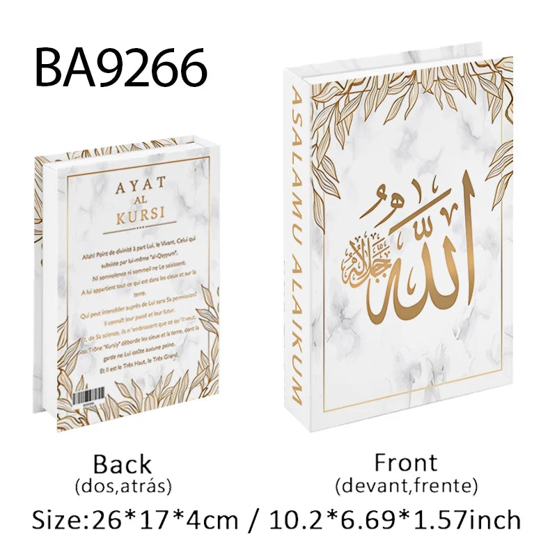 Islamic Kaaba Eid Mosque Luxury Decorative Books Storage Box Fake Book Interior Decoration Coffee Table Ornament Bedroom Decor