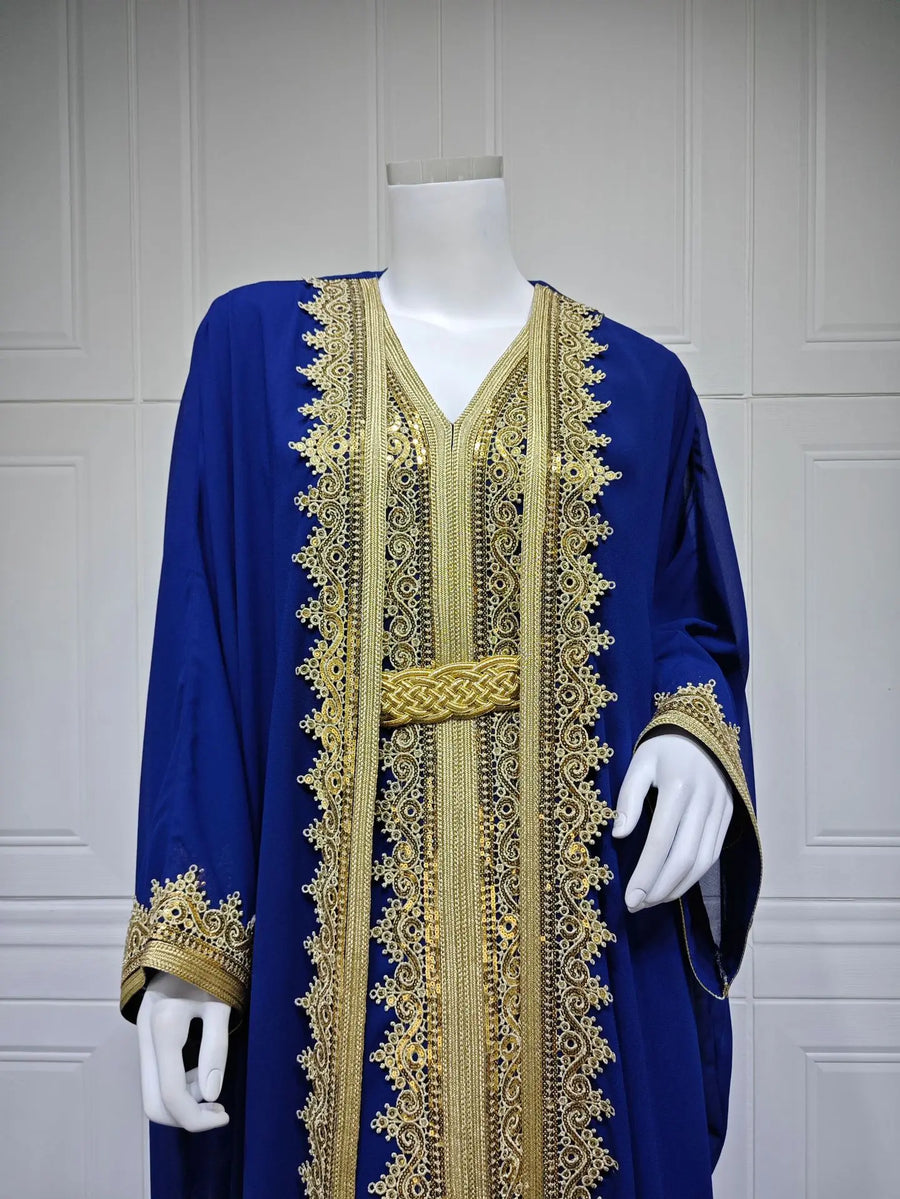Eid Grace – 2-Piece Lace-Up Cardigan Set for the Muslim Woman