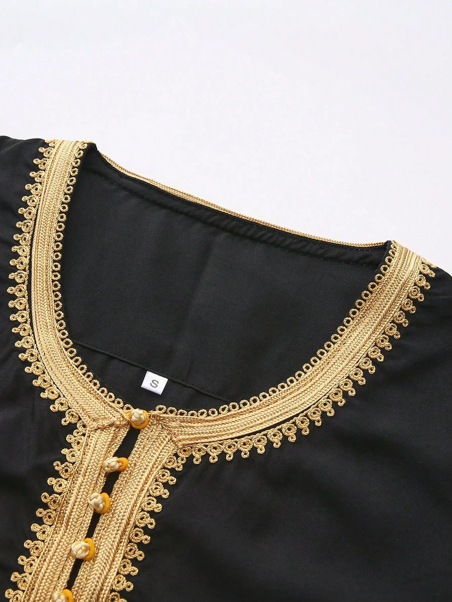 The Moroccan Gentleman – Embroidered Long-Sleeved Islamic Robe