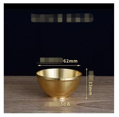 The Brass Vessel – Handcrafted Golden Offering Bowl