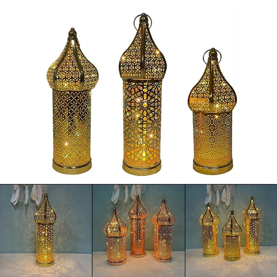 The Golden Lantern – Moroccan Hollow Iron Ramadan Light