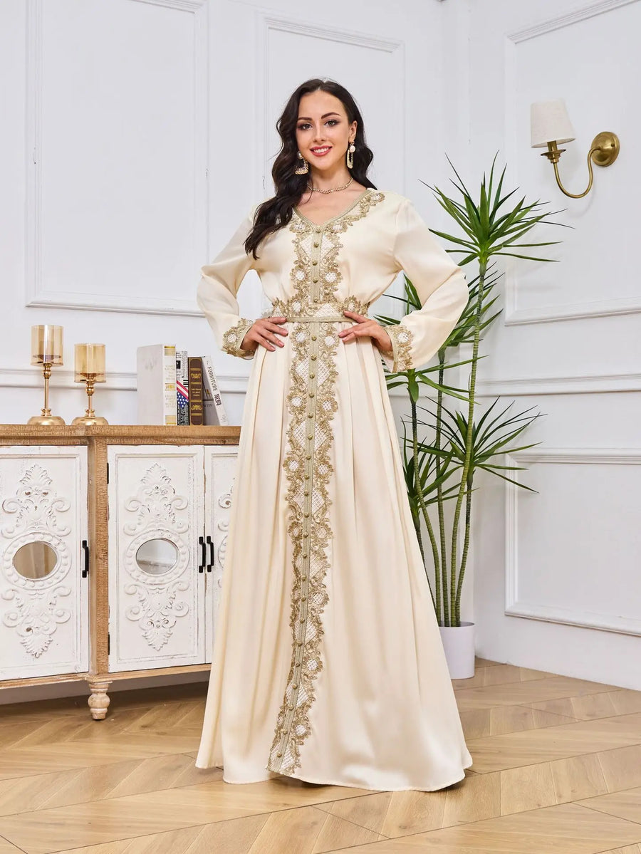 Lace & Legacy – Embroidered Party Abaya for the Arab Woman in America