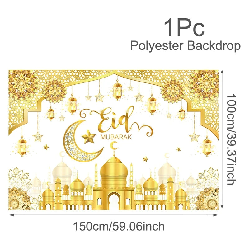2026 Eid & Ramadan Backdrop Ramadan Kareem Eid Mubarak Party Photography Background Islamic Muslim Party Supplies Eid Al-fitr