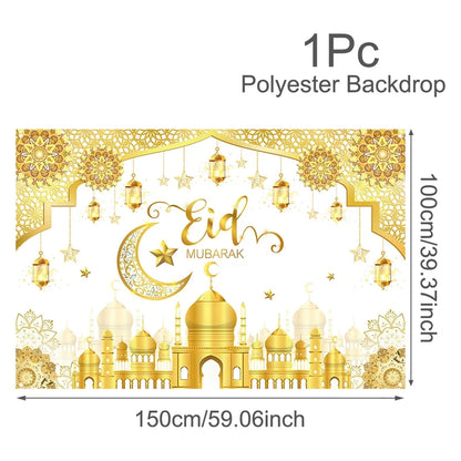 2026 Eid & Ramadan Backdrop Ramadan Kareem Eid Mubarak Party Photography Background Islamic Muslim Party Supplies Eid Al-fitr