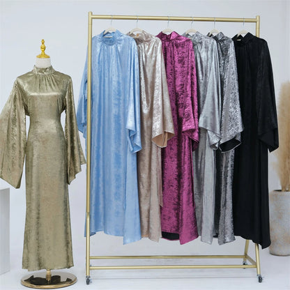 Fashion Satin Abaya Dubai Luxury 2024 Muslim Kaftan Dress Abayas For Women Kebaya Caftan Marocain Robe Femme Musulmane Vestidos