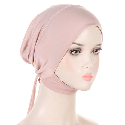 Inner Cap Hijab For Women Solid Underscarf Hijab Undercap Scarf Turban Hat Islamic Muslim Hijabs Ready To Wear Headcover