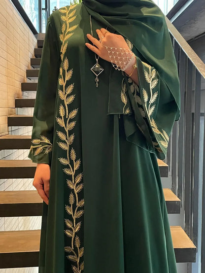 The Eid Set – 2-Piece Embroidered Abaya with Scarf for the Muslim Woman