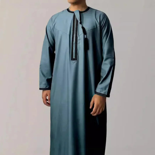 The Embroidered Round-Neck Juba – Men's Ramadan & Eid Thobe