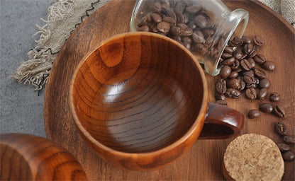 Handmade Spruce Wood Cups – Natural Big Belly Mug for Tea, Coffee & Milk