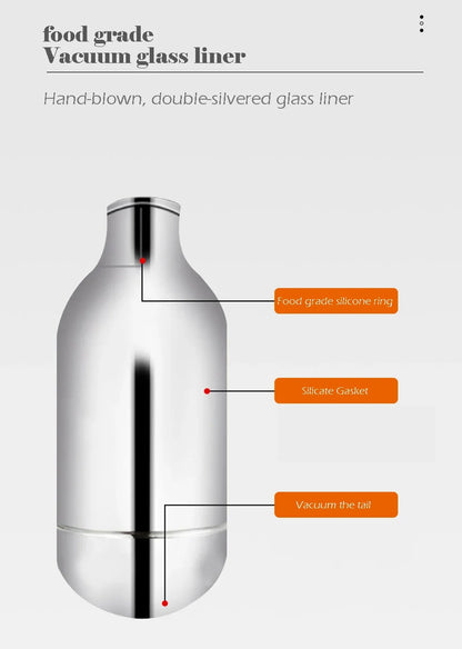 2024 New Arabian Vacuum Flask 800ml Middle Eastern Style Restaurant Home Glass Liner Hot Water Kettle 24 Hours Thermos Bottle