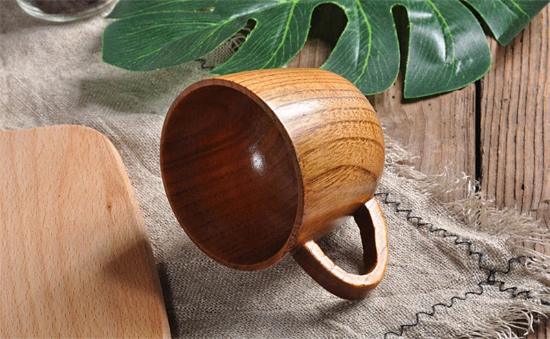 Handmade Spruce Wood Cups – Natural Big Belly Mug for Tea, Coffee & Milk